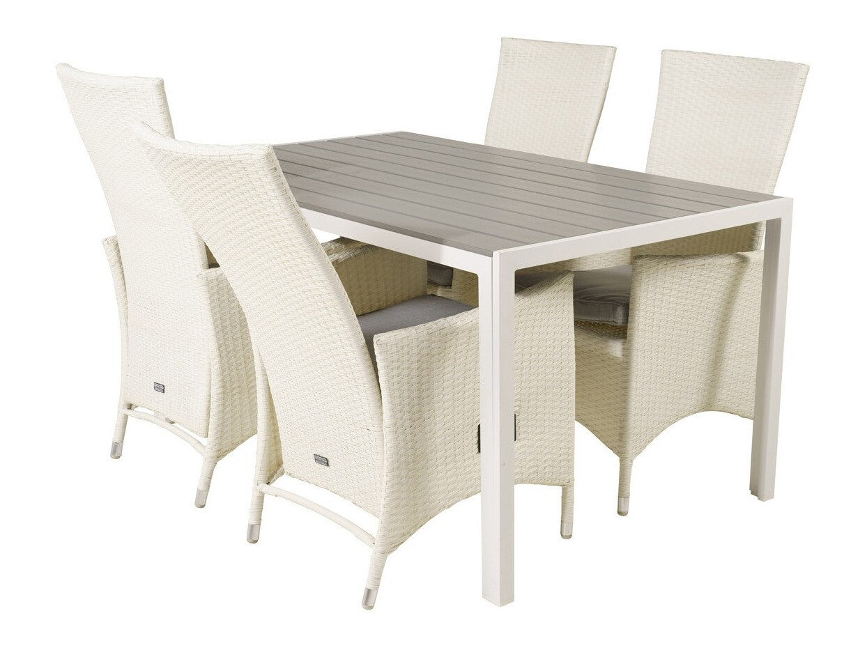 Komplet mize in stolov Dallas 2255 (Bela + Siva)
