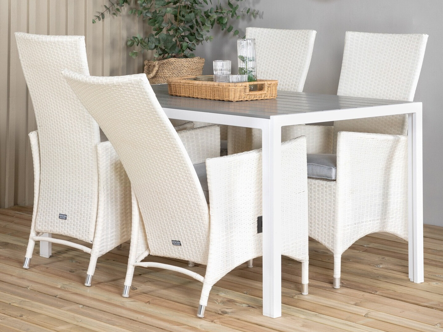Komplet mize in stolov Dallas 2255 (Bela + Siva)