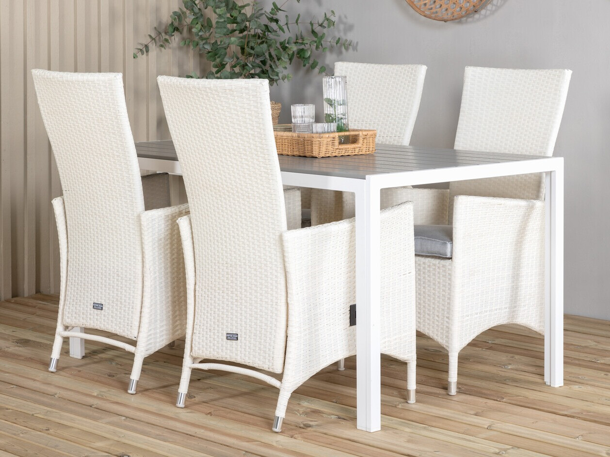 Komplet mize in stolov Dallas 2255 (Bela + Siva)