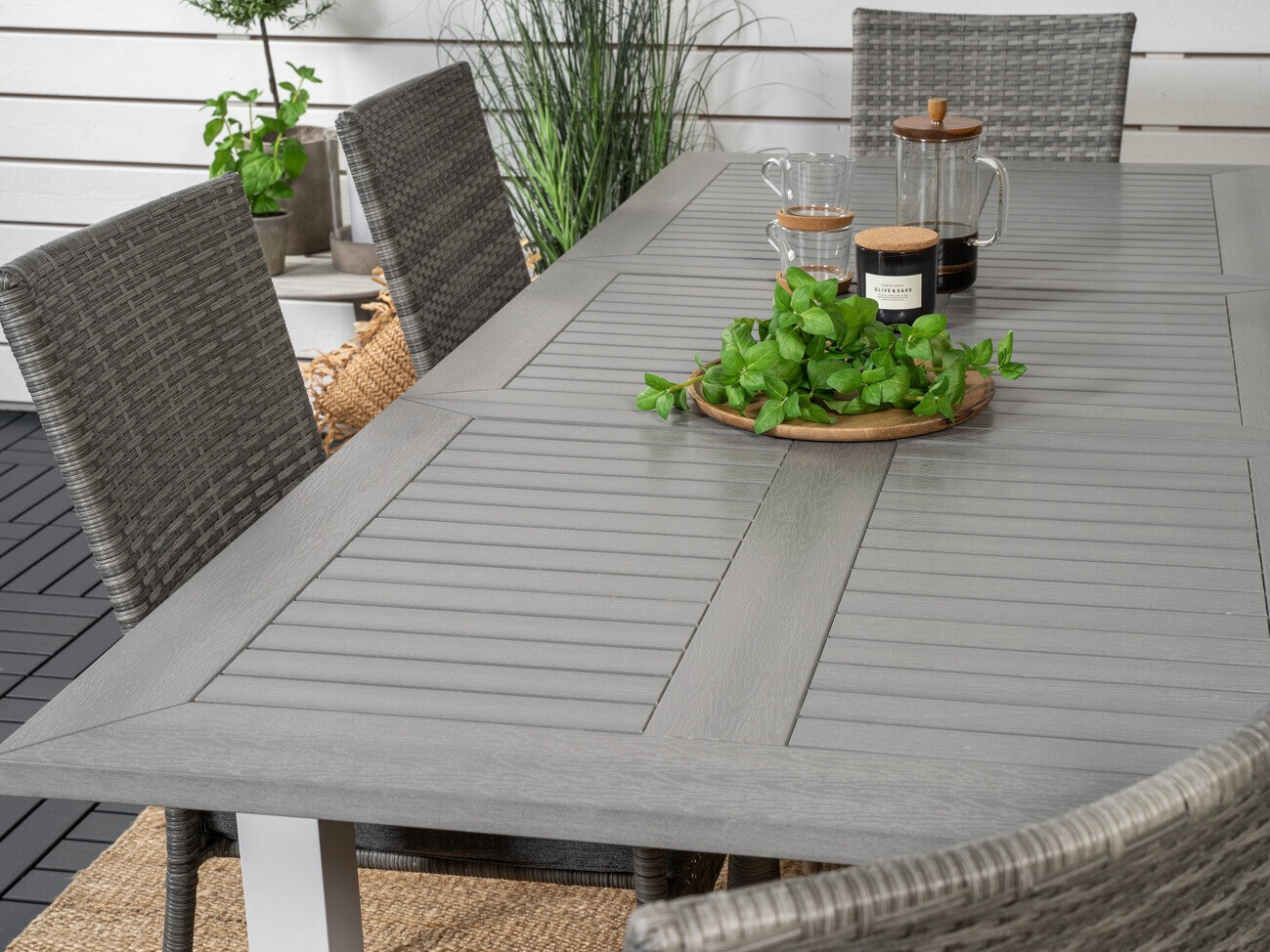 Komplet mize in stolov Dallas 2258 (Siva + Temno siva)