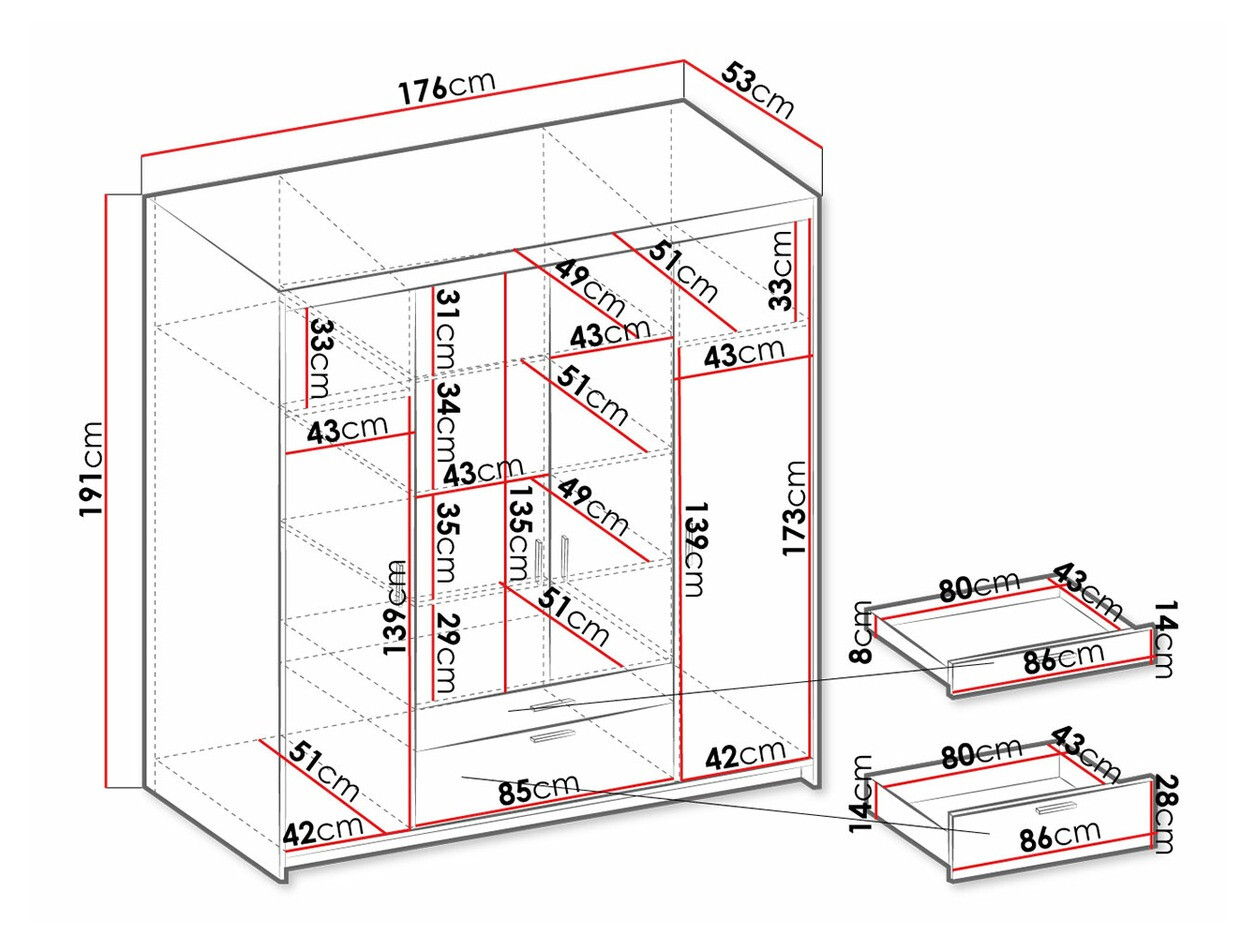 Garderobna omara Novduni 107 (Sonoma hrast)