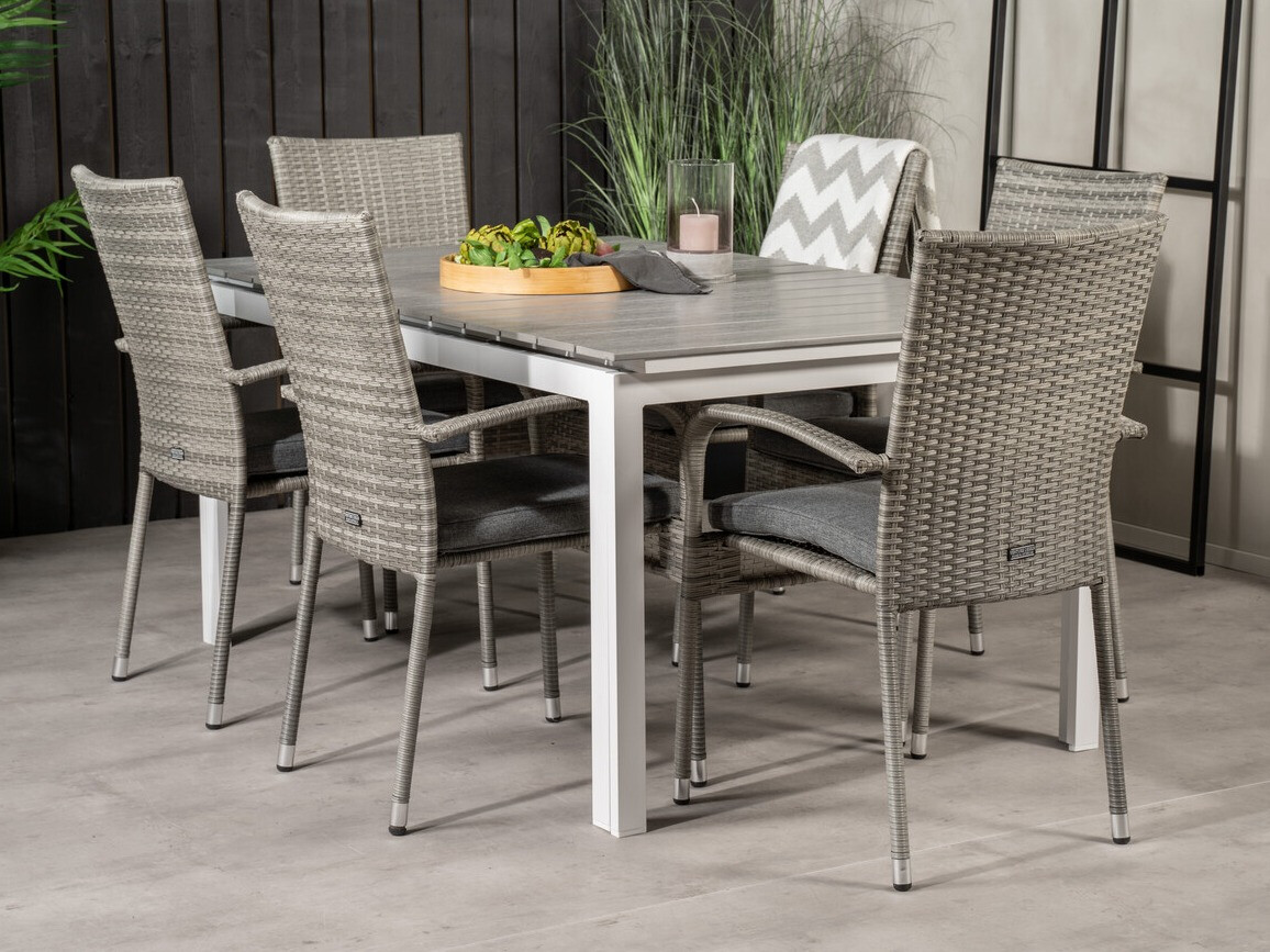 Komplet mize in stolov Dallas 2406 (Siva + Temno siva)