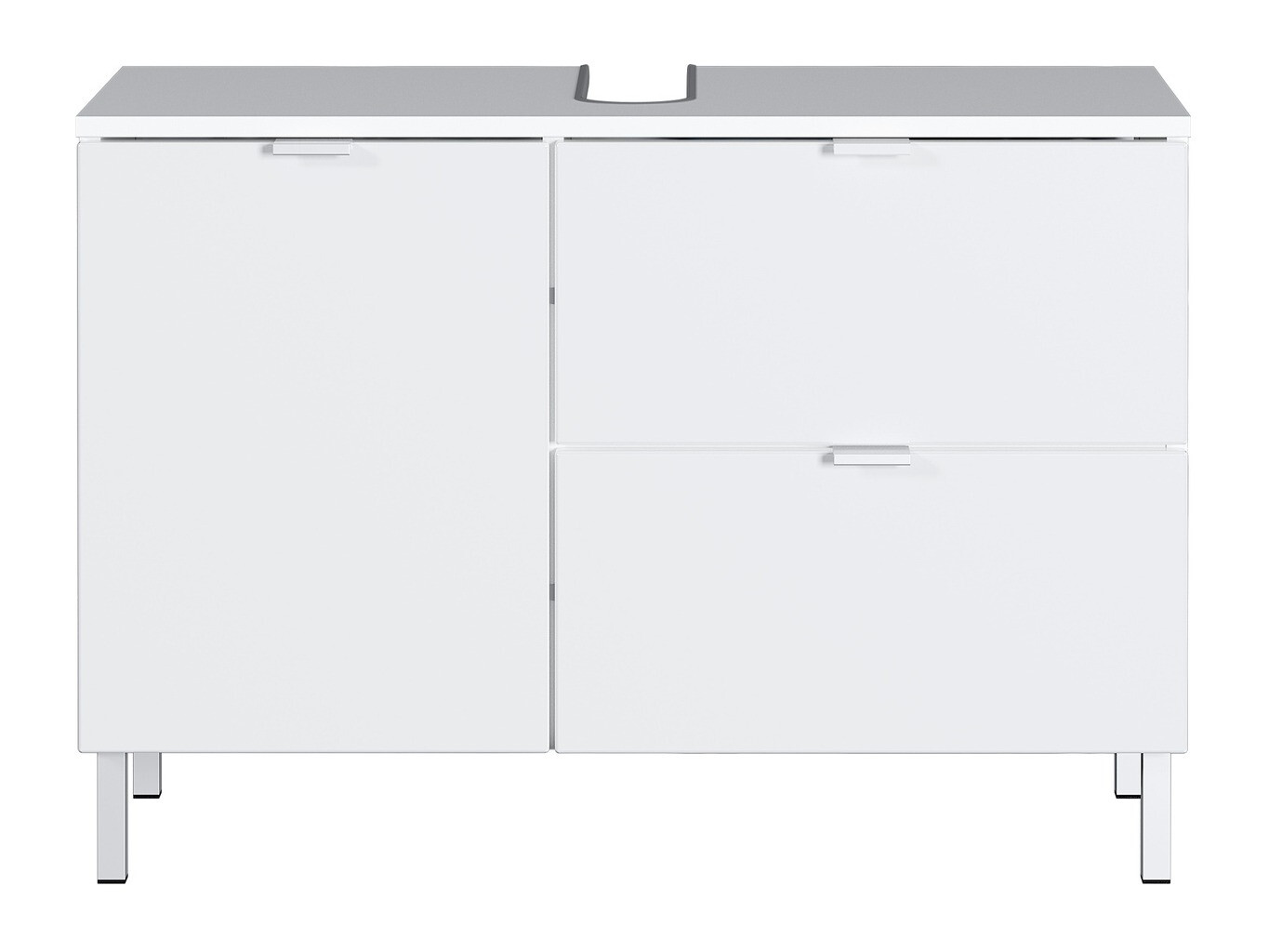 Prostostoječa kopalniška omarica za umivalnik Lomcamo 101 (Bela + Sijaj bela)