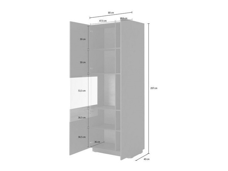 Komplet za dnevno sobo Livlore 108 (Bela + Sijaj bela + Wotan hrast)
