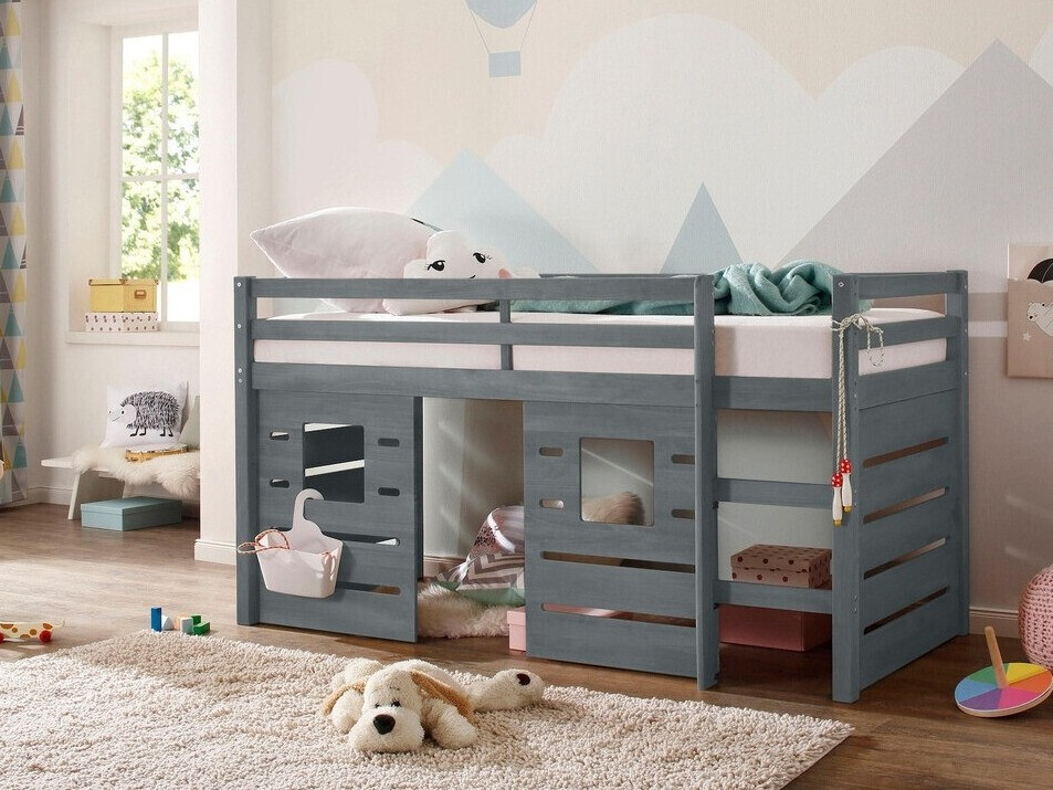 Visoka postelja Ruvfiva 104 (Siva)