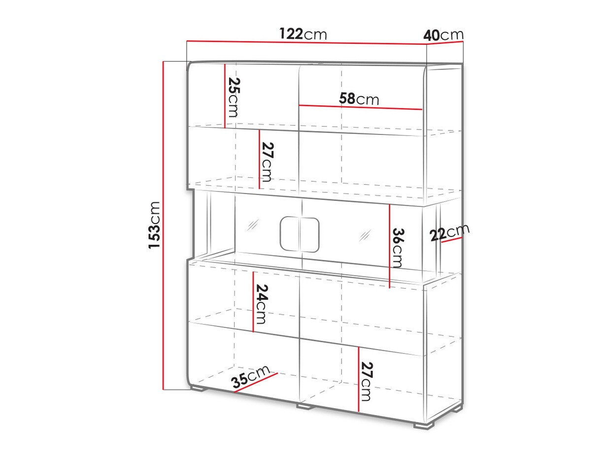 Regal Torsone 107 (Antracit + Gloss antracit + Hrast Grandson)