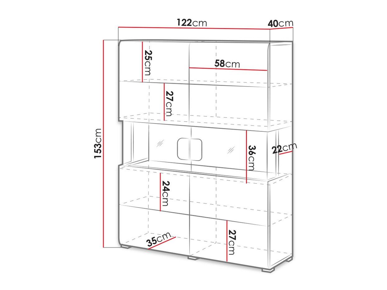 Regal Torsone 107 (Bela + Sijaj bela + Hrast San Remo)