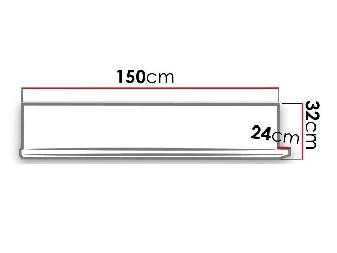 Stenska polica Lutiva 102 (Bela + Beton)