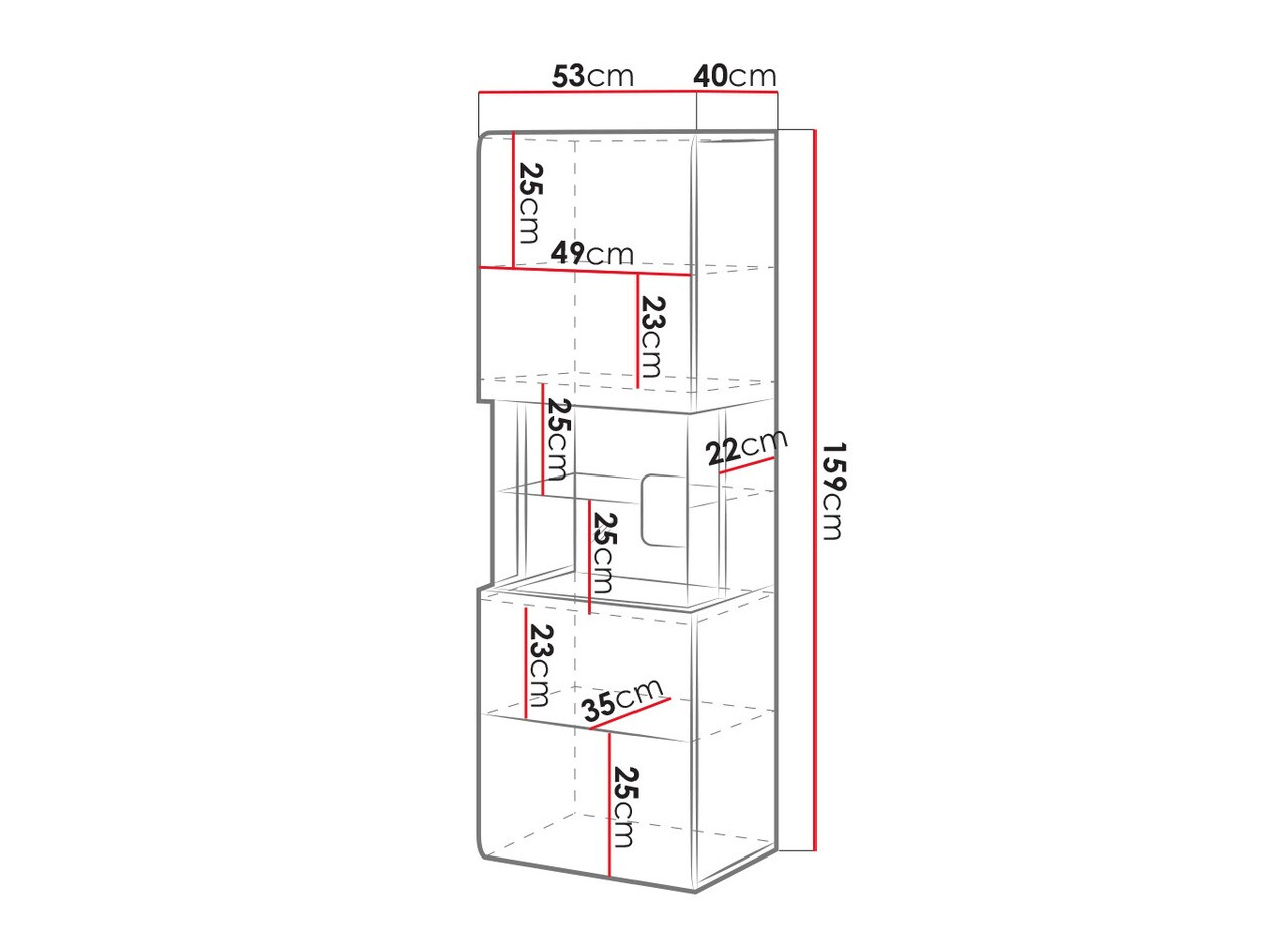 Stenska polica Torsone 109 (Antracit + Gloss antracit + Hrast Grandson)