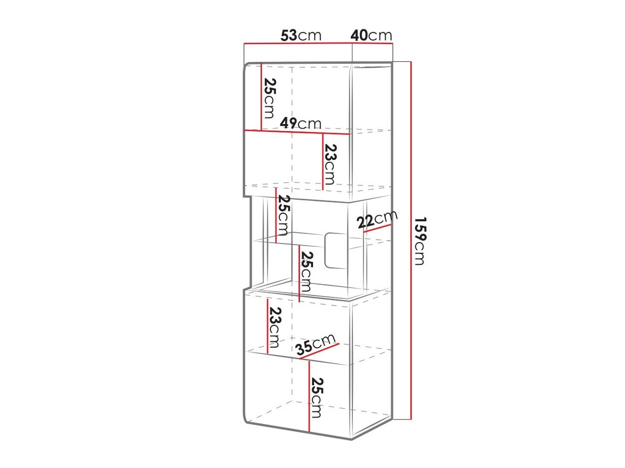 Stenska polica Torsone 109 (Bela + Sijaj bela + Hrast San Remo)