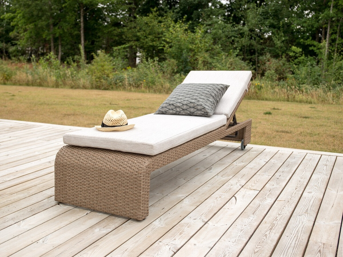 Vrtni ležalnik Dallas 771 (Svetlo rjava + Bež)