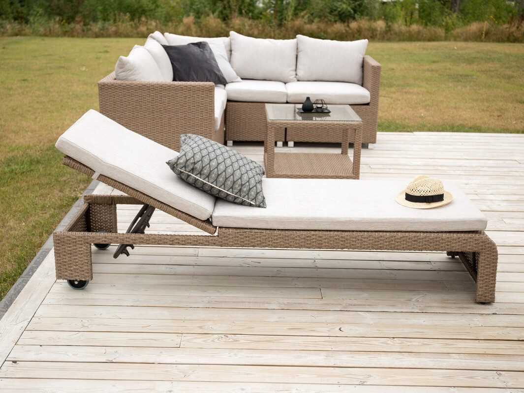 Vrtni ležalnik Dallas 771 (Svetlo rjava + Bež)