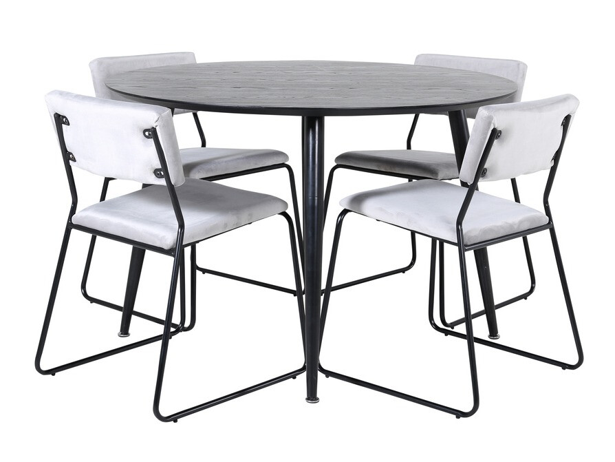 Jedilniški komplet Dallas 2543 (Svetlo siva + Črna)