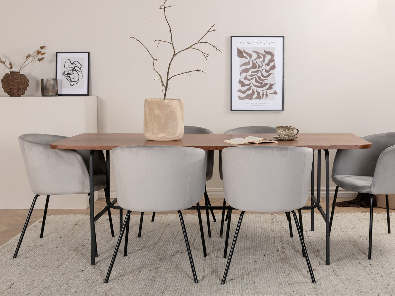 Jedilniški komplet Dallas 2793 (Siva + Črna)