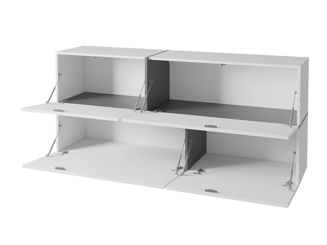 Stenska omarica Charlotte 100 (Bela + Sijaj bela + Sonoma hrast)