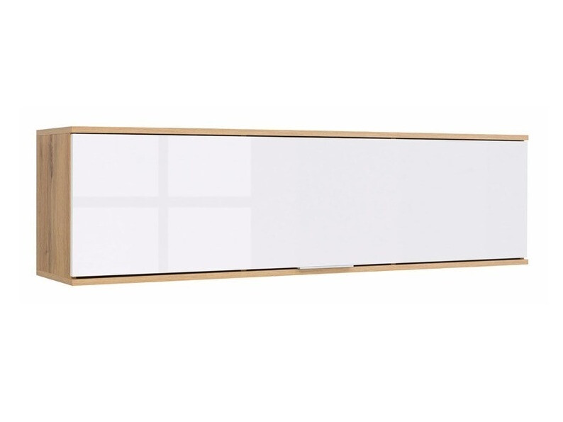 Stenska omarica Tivetra 110 (Wotan hrast + Sijaj bela)