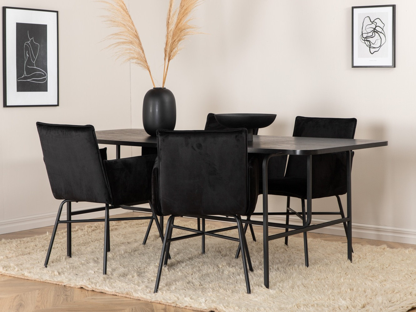 Jedilniški komplet Dallas 2789 (Črna)