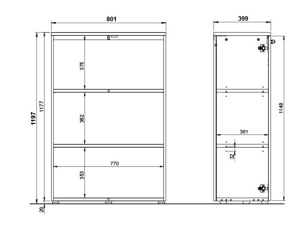Omarica Eliromo 102 (Grafit + Hrast Grandson)