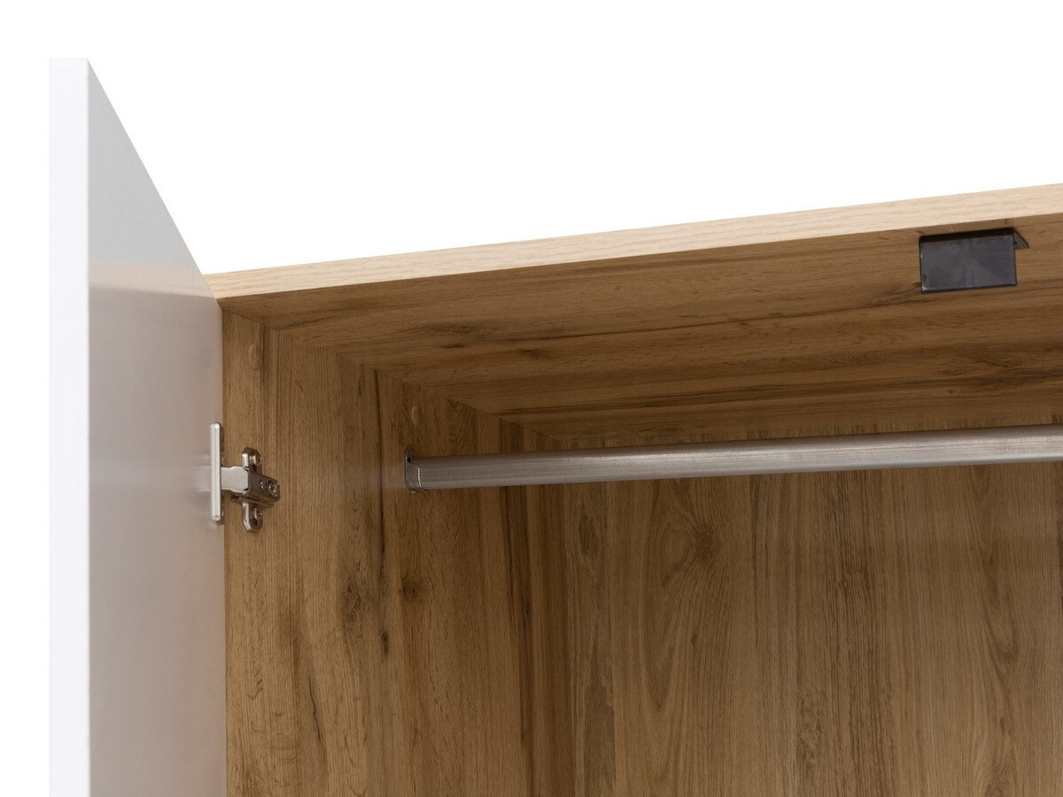 Garderobna omara Tivetra 111 (Wotan hrast + Sijaj bela)