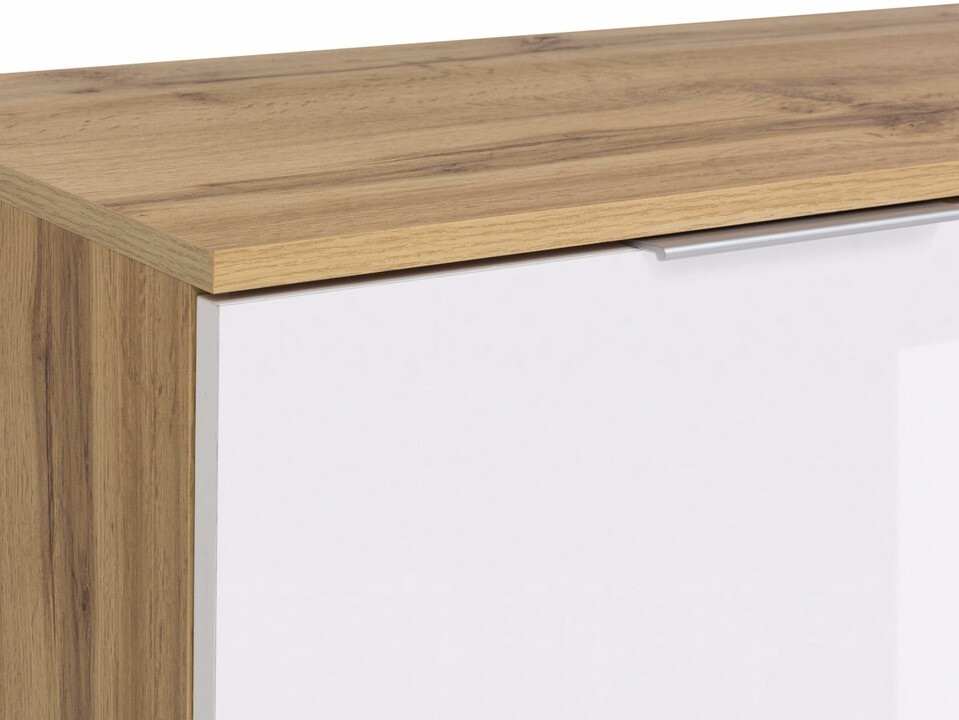 Garderobna omara Tivetra 111 (Wotan hrast + Sijaj bela)