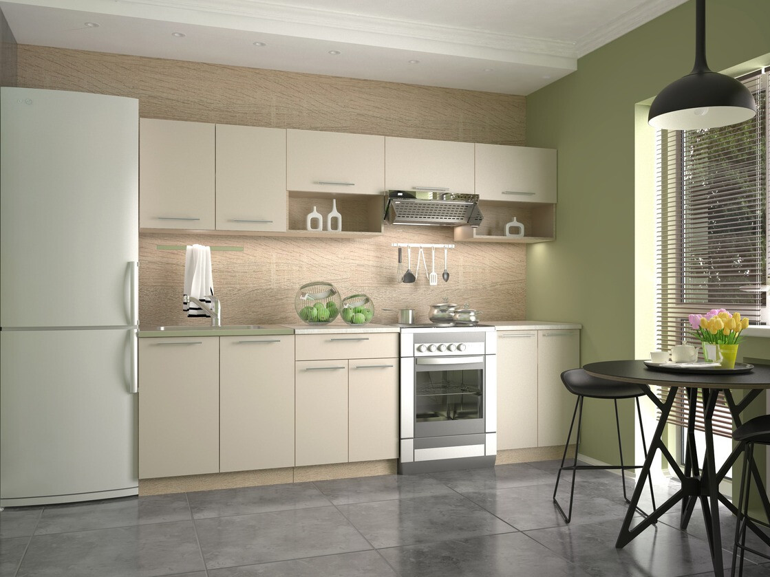 Kuhinjski blok Houston 858 (Krema + Sonoma hrast)