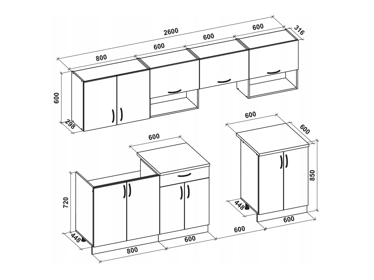 Kuhinjski blok Houston 858 (Sijaj bela + Sonoma hrast)
