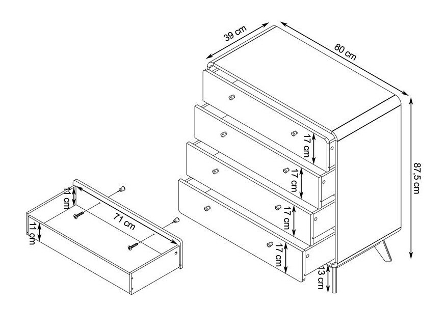 Komoda Elbtena 112 (Hrast + Bela)