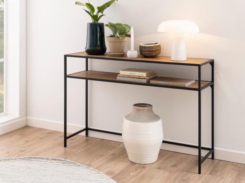 Konzolna miza Norsica Sevferi 126 (Divji hrast + Črna)