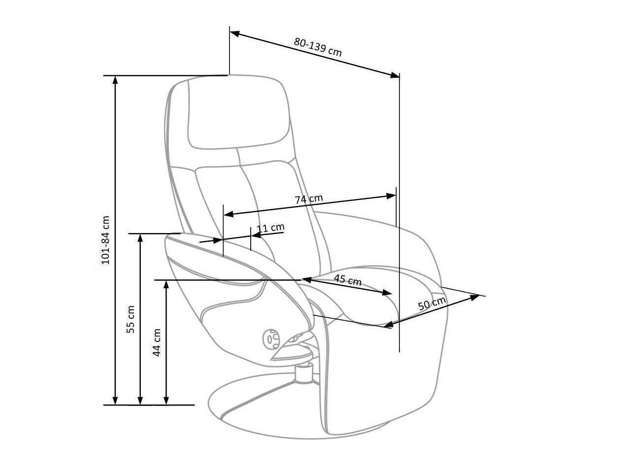Fotelj s počivalnikom Houston 492 (Cappuccino)