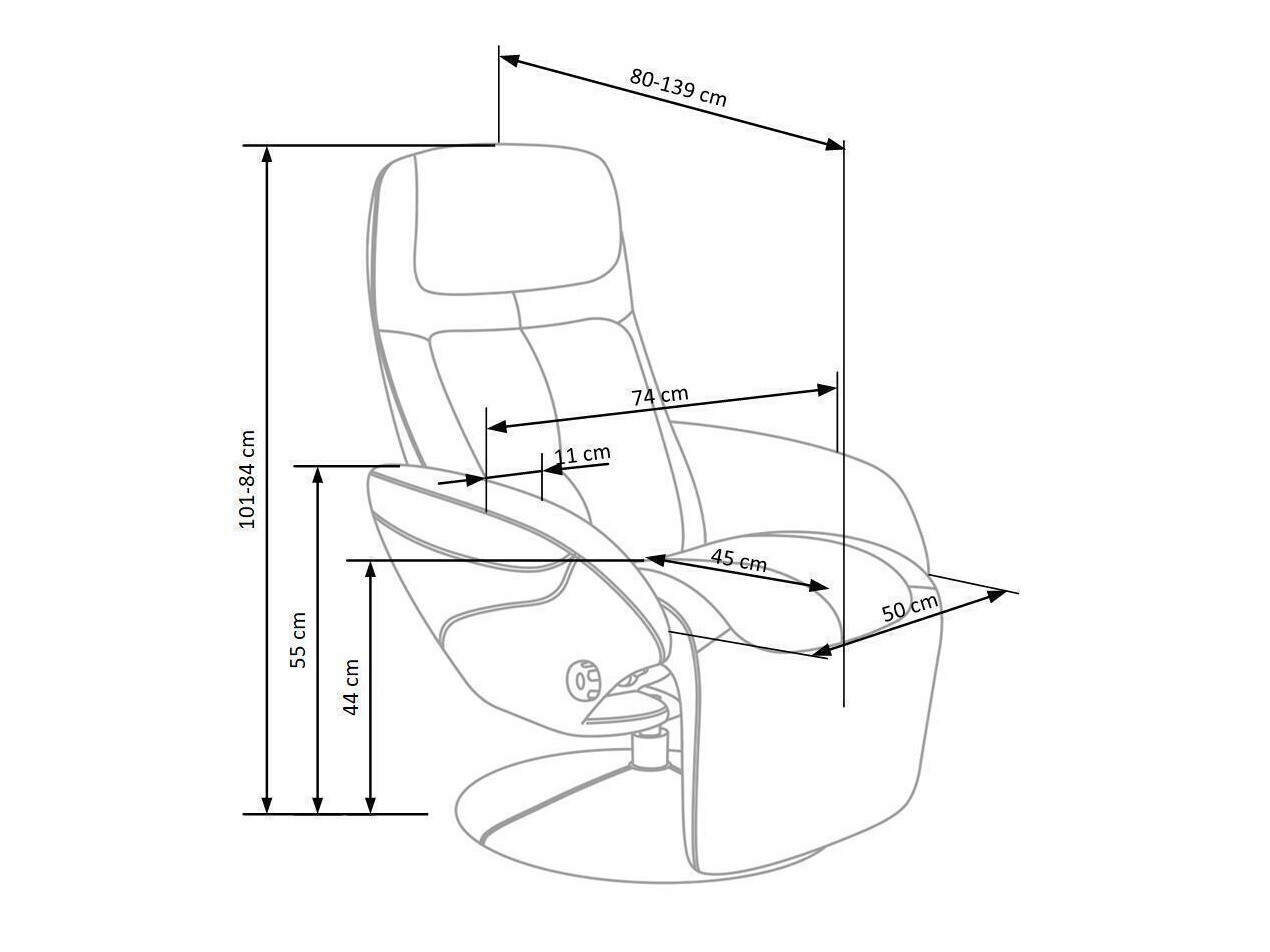 Fotelj s počivalnikom Houston 492 (Črna)