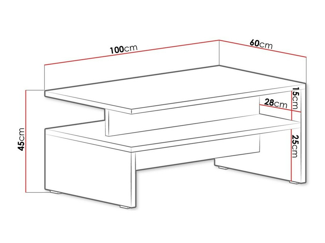 Klubska mizica Serodeu 103 (Temen beton + Črna)