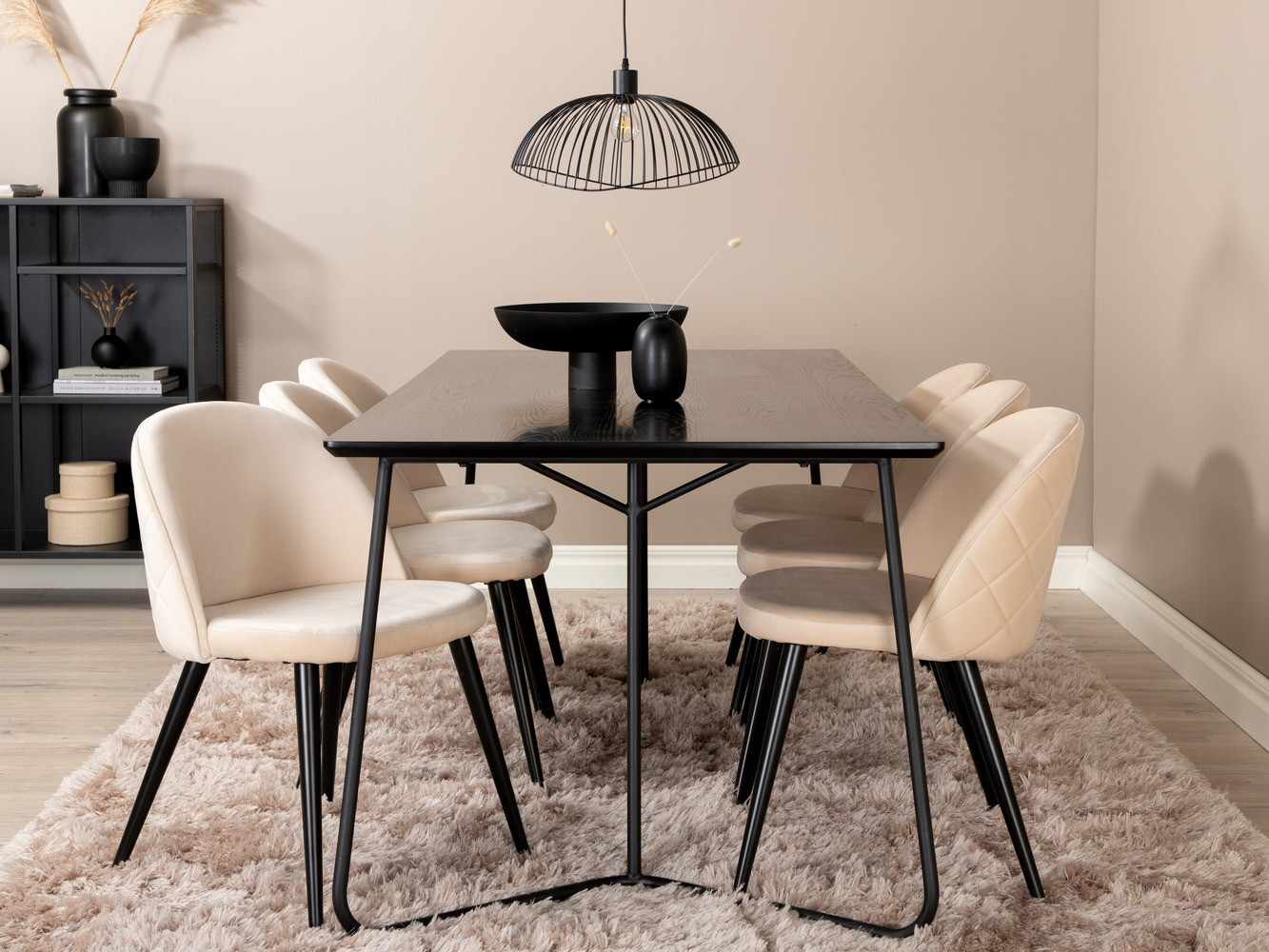 Jedilniški komplet Dallas 2723 (Bež + Črna)