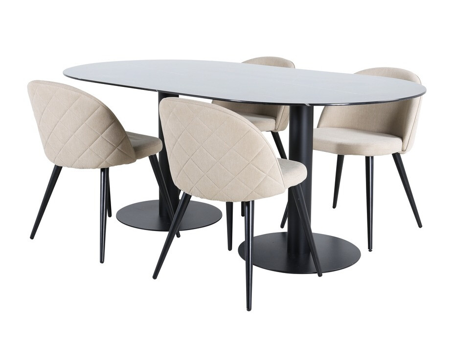 Jedilniški komplet Dallas 3068 (Beige + Črna)