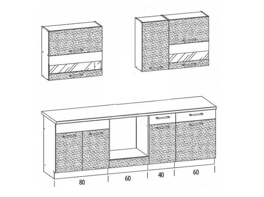 Modularni kuhinjski komplet Mode White 127