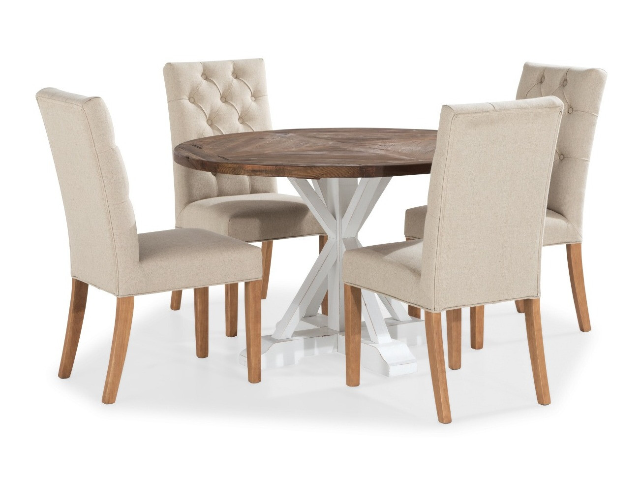 Jedilniški komplet Riverton 373 (Brest + Bela + Beige)
