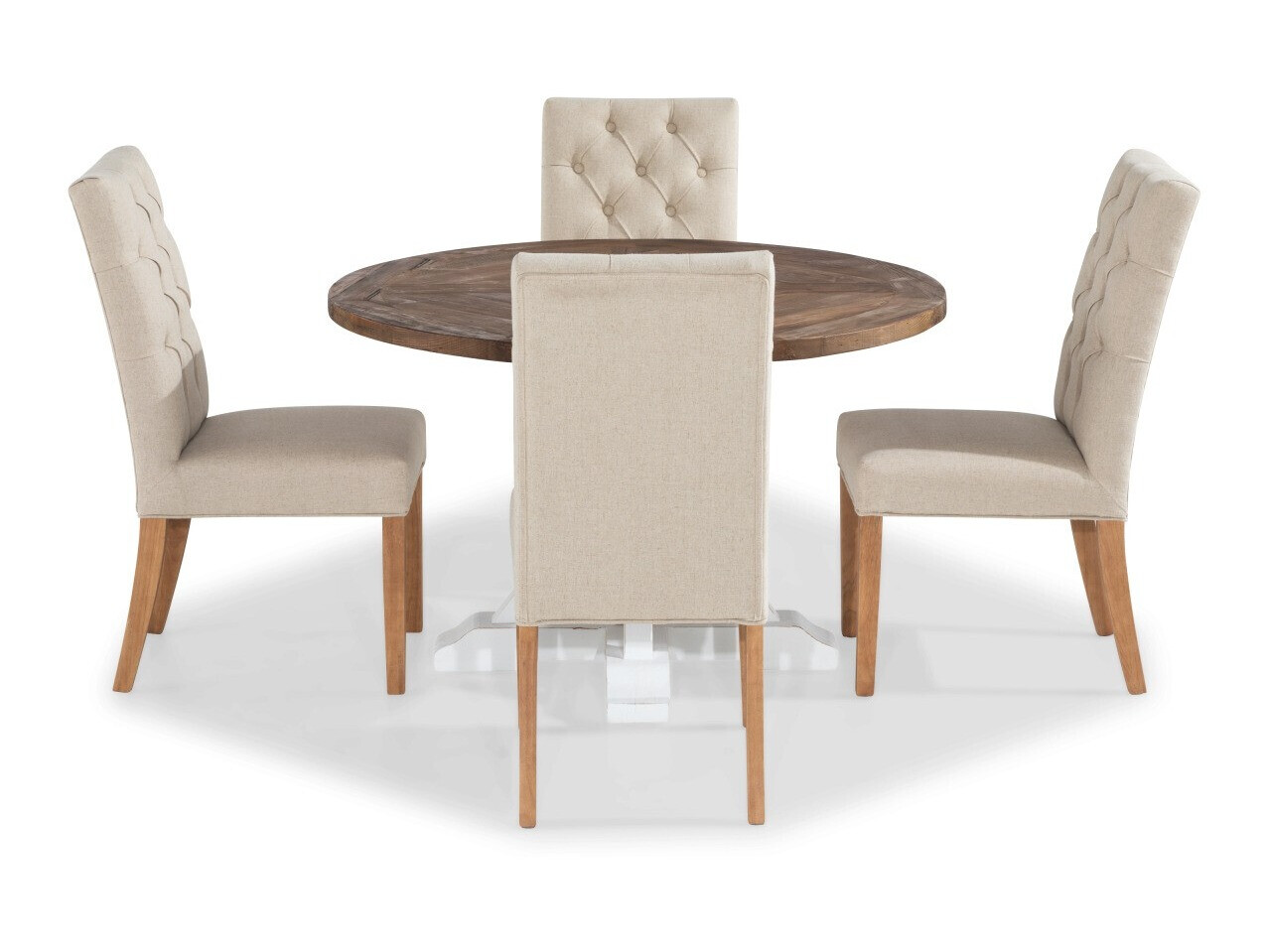 Jedilniški komplet Riverton 373 (Brest + Bela + Beige)