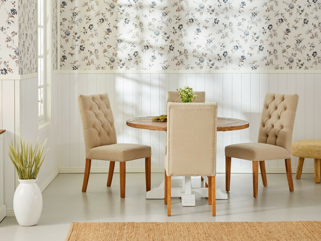 Jedilniški komplet Riverton 373 (Brest + Bela + Beige)