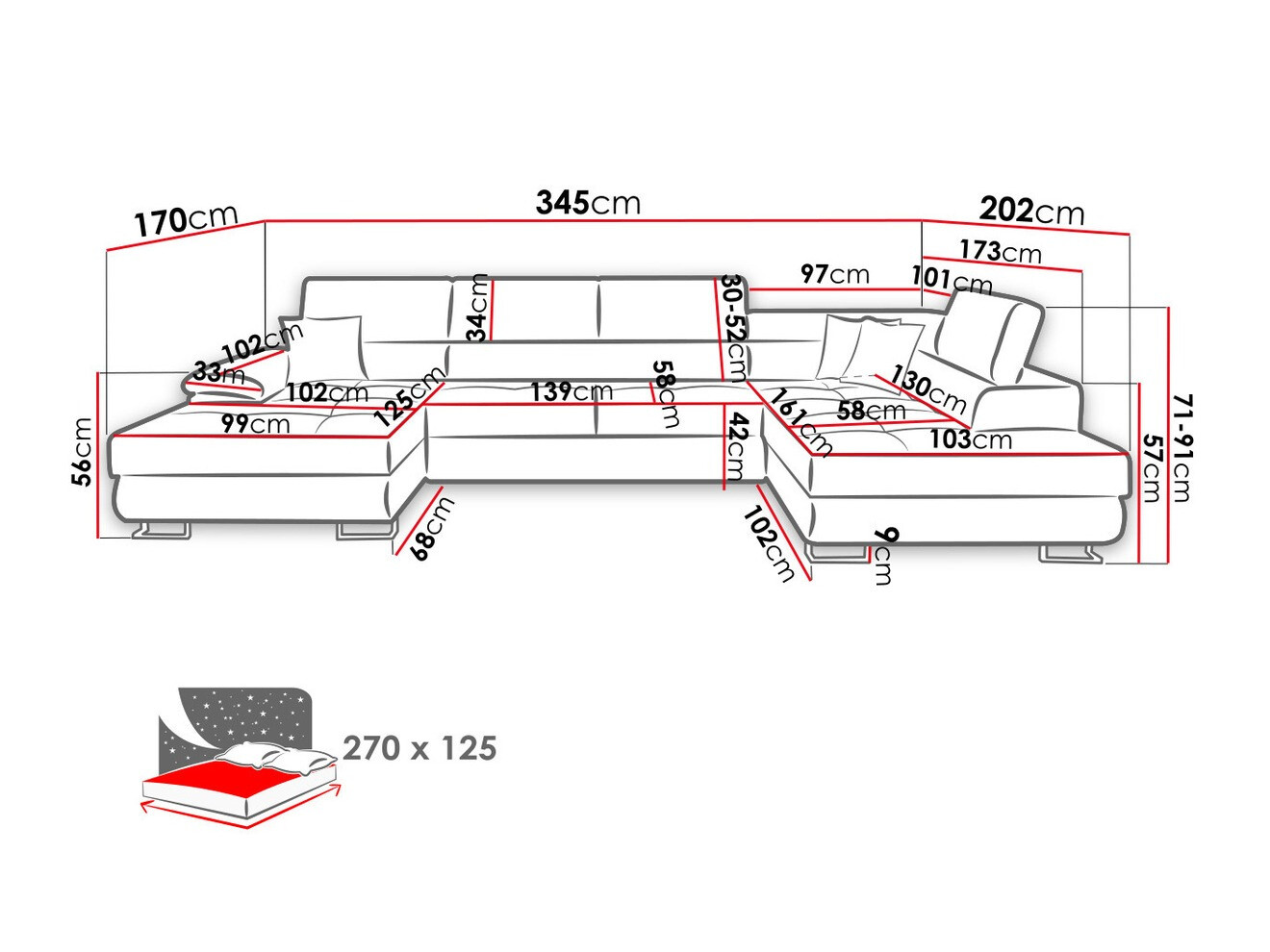 Kotna garnitura Comfivo 190 (Alfa 17)