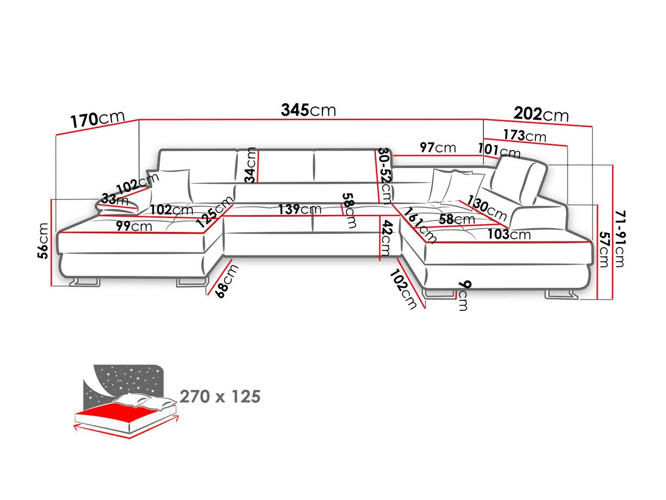 Kotna garnitura Comfivo 190 (Soft 011 + Lux 06 + Soft 011)