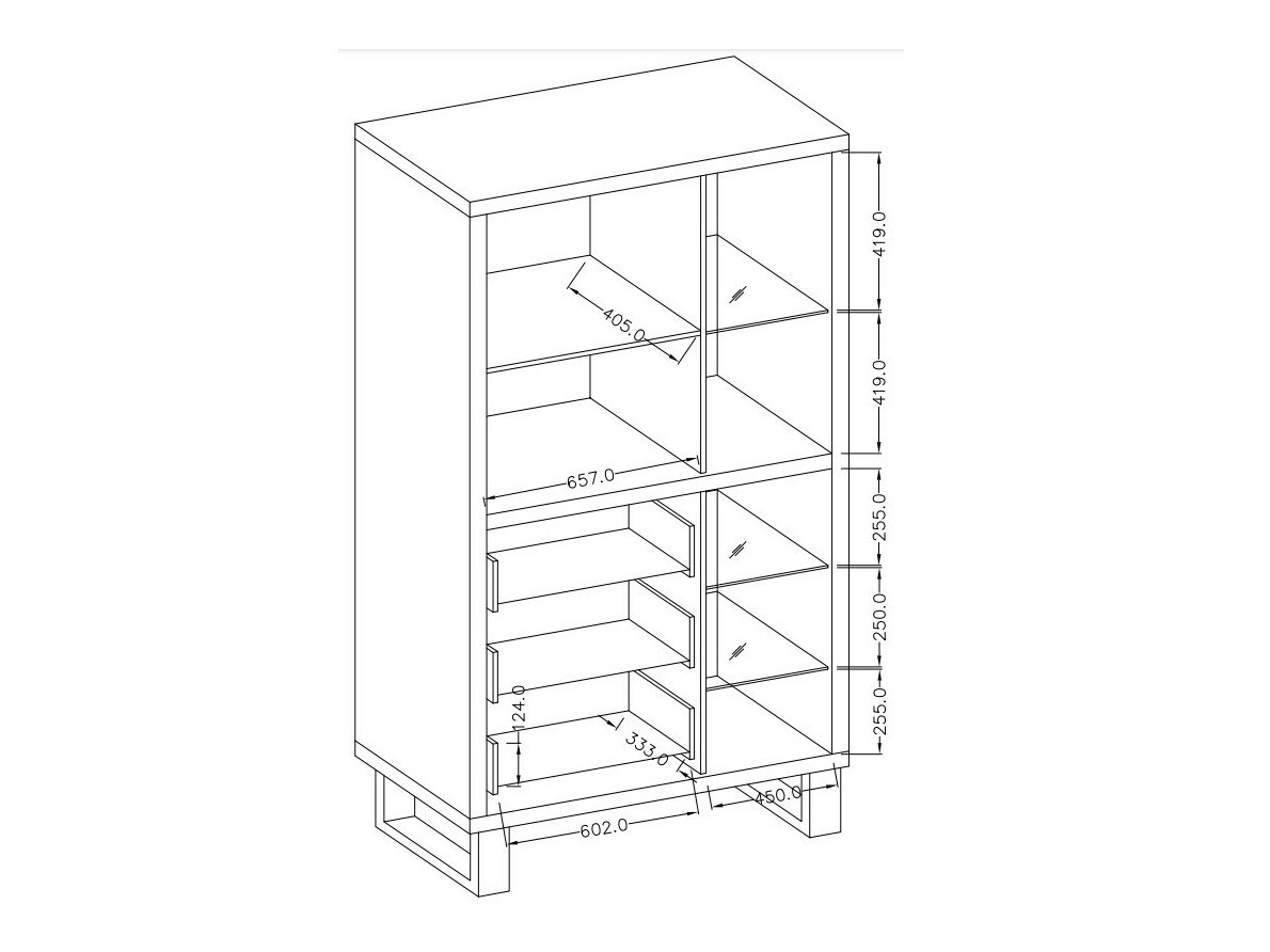 Regal Avicavu 104 (Wotan hrast + Črna)