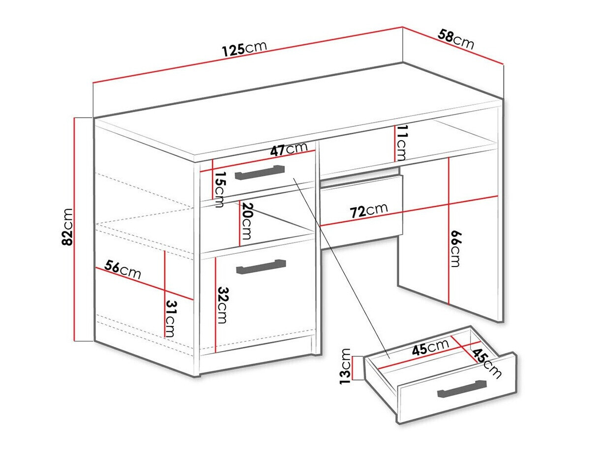 Pisalna miza Rosa (Zelena + Zlata)