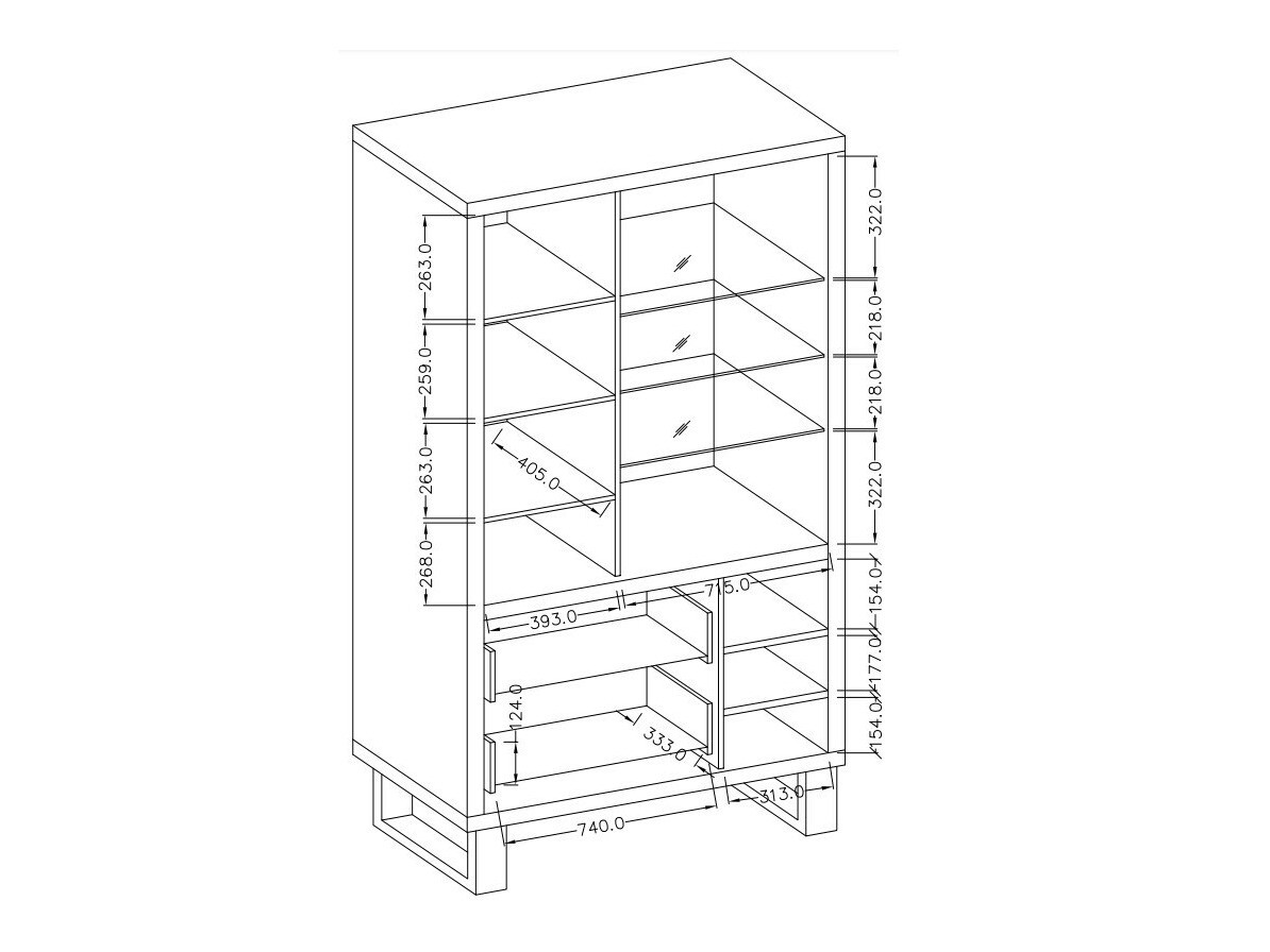Regal Avicavu 105 (Wotan hrast + Črna)
