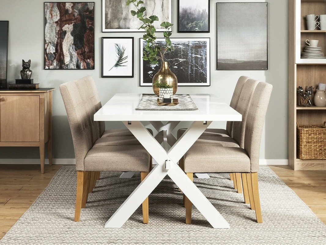 Jedilniški komplet Scandinavian Choice 675 (Beige + Rjava)