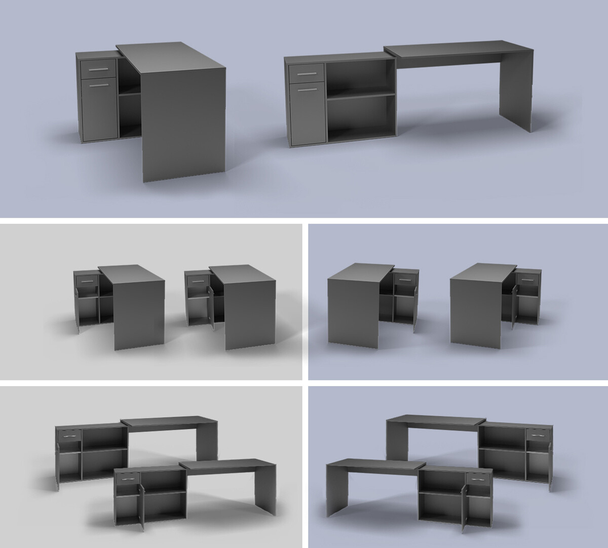 Kotna pisalna miza Bristol 139 (Bela)