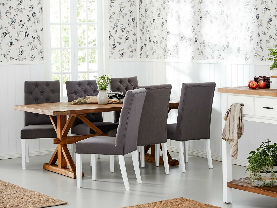 Jedilniški komplet Bloomington 194 (Temno siva + Brest + Bela)