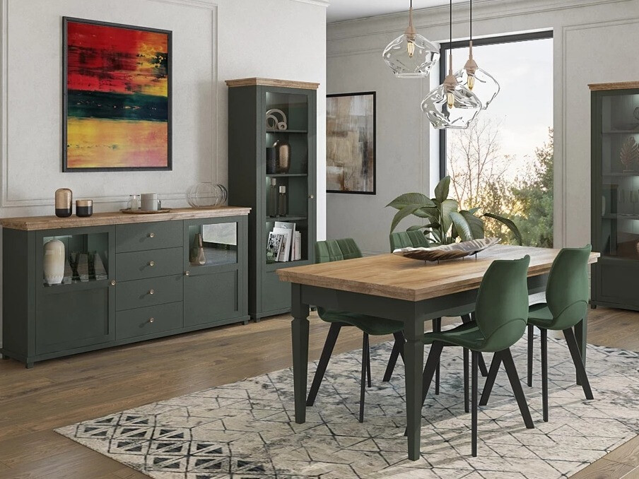 Miza Tolnue 107 (Temno zelena + Hrast lefkas)