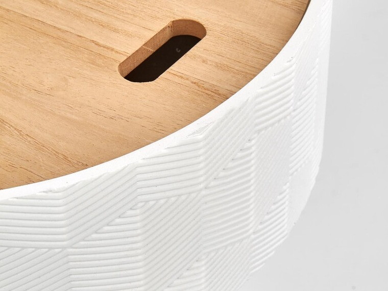 Stranska mizica Houston 606 (Bela + Svetel les + Črna)