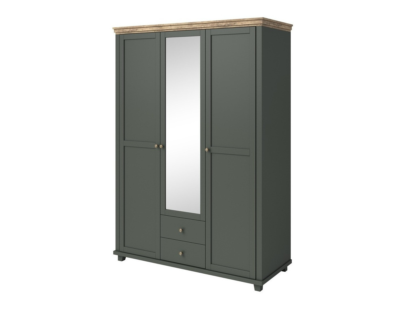 Garderobna omara Tolnue 114 (Temno zelena + Hrast lefkas)