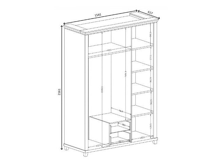 Garderobna omara Tolnue 114 (Temno zelena + Hrast lefkas)