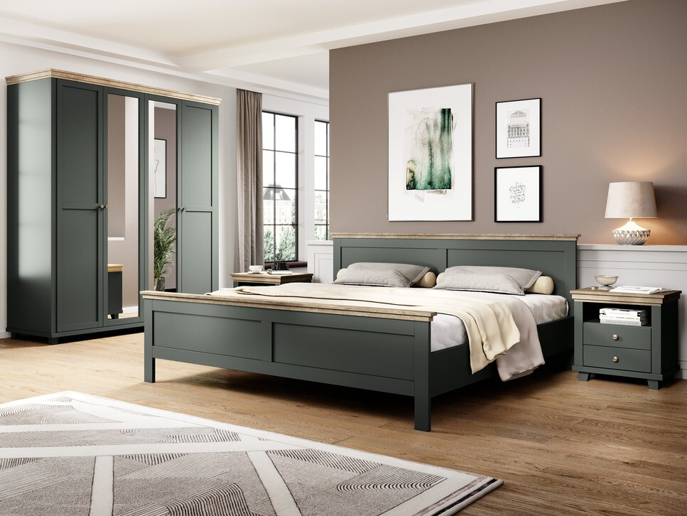 Garderobna omara Tolnue 115 (Temno zelena + Hrast lefkas)